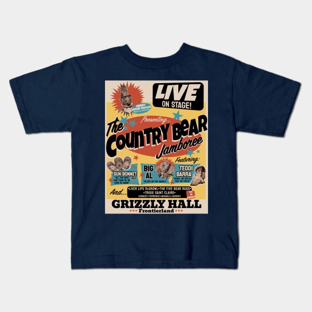 Country Bear Jamboree Kids T-Shirt by NicksProps